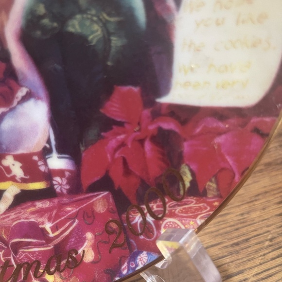 Avon Fine Collectibles Af/Am Glass Plate. Christmas 2000. Stand Not Incld - Picture 3 of 4